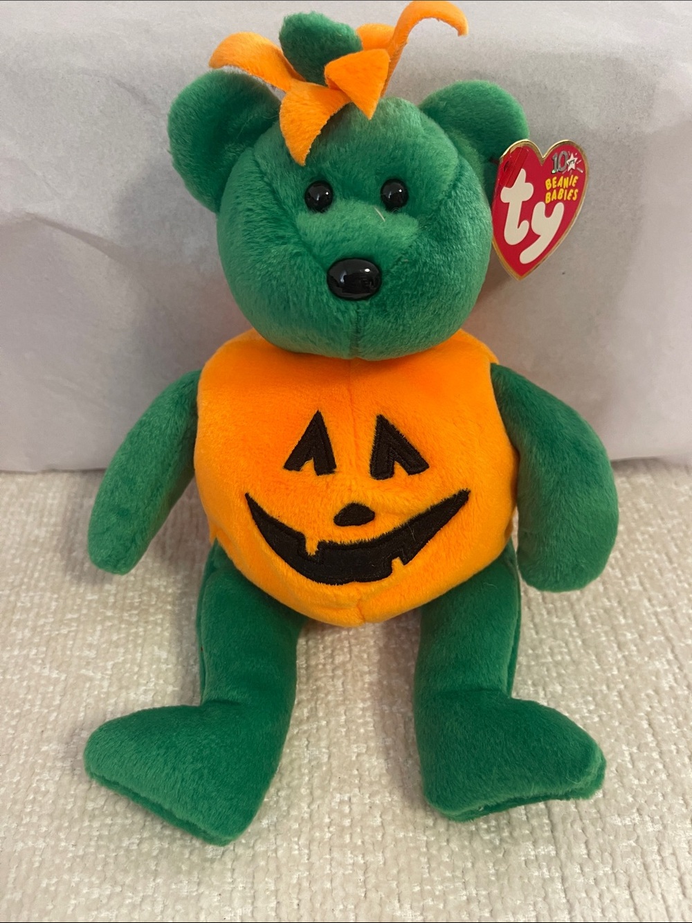 Tricky pumpkin Ty bear beanie baby